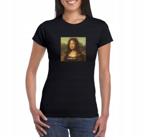 Koszulka Mona Lisa modern art damska CZARNA M