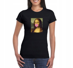 Koszulka Mona Lisa modern art damska CZARNA S