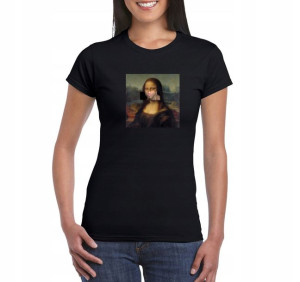 Koszulka Mona Lisa modern art damska CZARNA S
