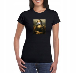 Koszulka Mona Lisa modern art damska CZARNA S