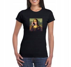 Koszulka Mona Lisa modern art damska CZARNA XL