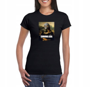 Koszulka Mona Lisa modern art damska CZARNA XL