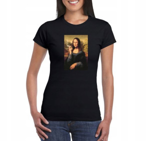 Koszulka Mona Lisa modern art damska CZARNA XL