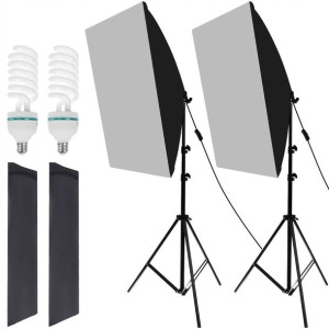 Zestaw Oświetlenie Ciągłex2 Softbox 2x 150w 50x70