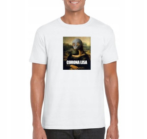 Koszulka Mona Lisa modern art męska BIAŁA L