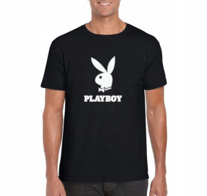 Koszulka playboy męska czarna XL