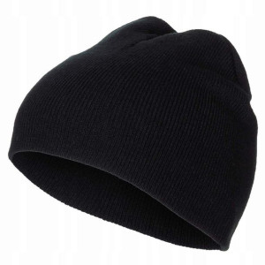 Czapka BEANIE, czarna płytka delikatna dzianina