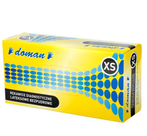 Rękawiczki lateksowe rękawice bezpudrowe DOMAN rozmiar XS
