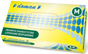 Rękawiczki lateksowe rękawice bezpudrowe DOMAN rozmiar M