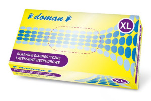 Rękawiczki lateksowe rękawice bezpudrowe DOMAN rozmiar XL