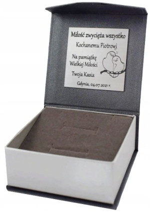 Pudełeczko jubilerskie z DEDYKACJĄ GRAWER