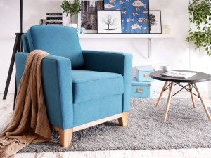 Designerski Fotel Na Drewnianych Nóżkach Bergen