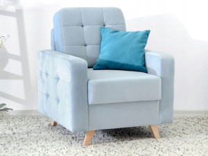 Designerski Fotel W Stylu Skandynawskim Pikowanie Aura