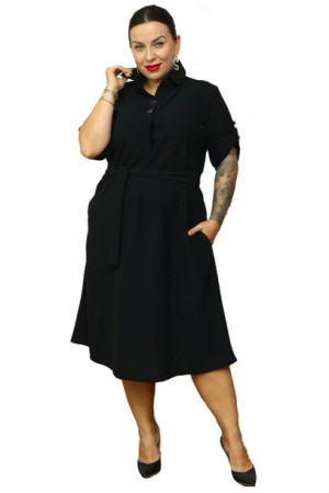 Sukienka SILVIA elegancka trapezowa czarna 50 PLUS SIZE