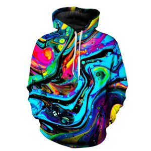 Bluza Męska Młodzieżowa Z Kapturem I Efektem 3d Hipisowska Psychodelic 4xl