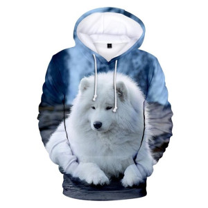 Bluza Męska Młodzieżowa Z Kapturem I Efektem 3d Samoyed Xl