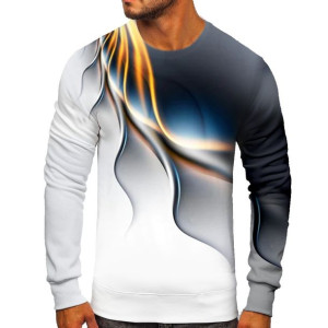Bluza Męska Młodzieżowa Z Abstracyjnym Efektem 3d Błyskawica S
