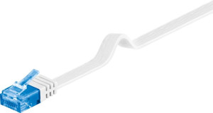 Kabel LAN Patchcord CAT 6A UTP PŁASKI biały 0,5m