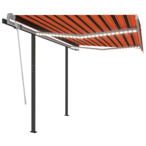 Automatycznie zwijana markiza, LED i czujnik wiatru, 3x2,5 m