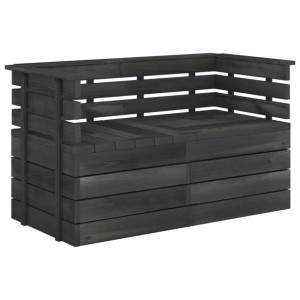 Ogrodowa sofa 2-osobowa z palet, ciemnoszara, drewno sosnowe