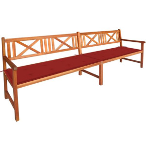 Ławka ogrodowa z poduszkami, 240 cm, lite drewno akacjowe