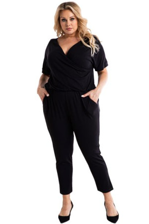 Kombinezon IBIZA dzian koperta czarny 56 PLUS SIZE