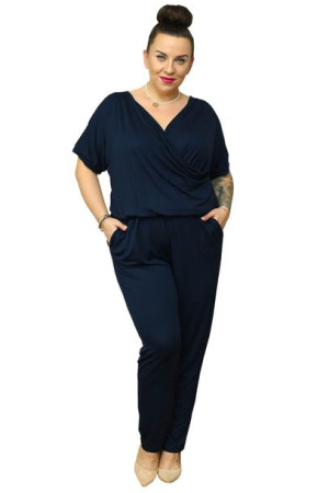 Kombinezon IBIZA dzian koperta granat 54 PLUS SIZE
