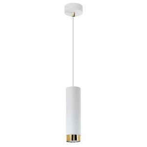 Lampa Wisząca GLORI 1 Biała Złota Żyrandol Tuba