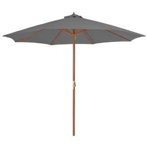 Parasol ogrodowy na drewnianym słupku, 300 cm, antracytowy