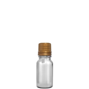 Butelka Szklana 10ml Bezbarwna Z Kroplomierzem Złotym