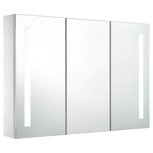 Szafka łazienkowa z lustrem i LED, 89 x 14 x 62 cm