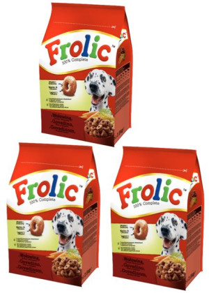 FROLIC 3x2,8kg - sucha karma dla psów z wołowiną, warzywami i zbożem