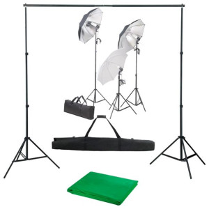 Fotograficzny zestaw studyjny z lampami i tłem