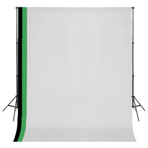 Zestaw fotograficzny z 3 tłami z bawełny i ramą, 3 x 3 m