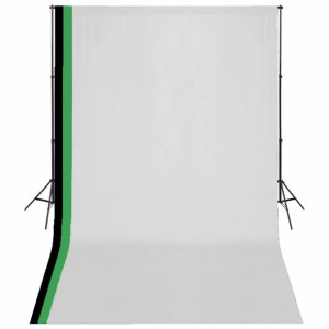 Zestaw fotograficzny z 3 tłami z bawełny i ramą, 3x5 m
