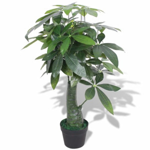 Sztuczna pachira wodna z doniczką, 85 cm, zielona