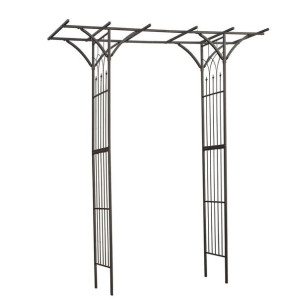 Łuk ogrodowy, metalowy, 114 x 66 x 232 cm, czarny
