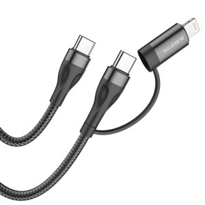 Borofone Kabel BX61 Source 2 w 1 Typ C na Typ C + Lightning PD 20W/60W 3A 1