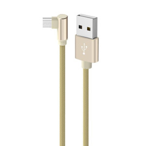 Borofone Kabel BX26 Express USB na micro USB kątowy 2,4A 1 metr złoty