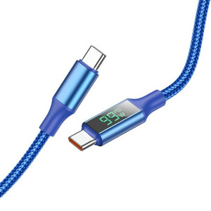Borofone Kabel BU32 Exclusive Typ C na Typ C PD 100W 3A 1,2 metra niebieski