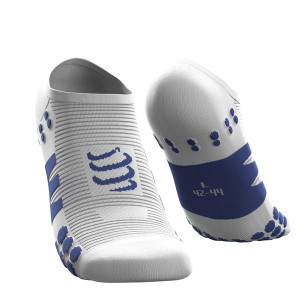COMPRESSPORT Skarpetki do biegania krótkie NO SHOW SOCKS biało-niebieskie