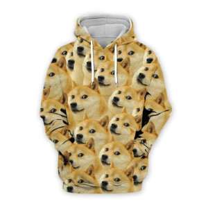 Bluza Męska Młodzieżowa Z Kapturem I Efektem 3d Pies Pieseł Shiba Lnu 4xl