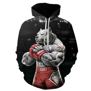 Bluza Męska Młodzieżowa Z Kapturem I Efektem 3d Pies Pit Bull 3xl