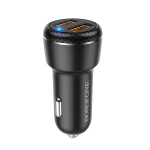 Borofone ładowarka samochodowa BZ17 Core 2xUSB QC 3.0 18W czarna