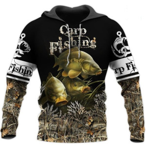 Bluza Męska Młodzieżowa Wędkarska Z Kapturem I Efektem 3d Ryby Karp 4xl