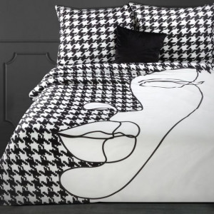 Komplet Pościeli Satynowej Premium 9 160x200 Cm,2 Szt. 70x80 Cm Biały