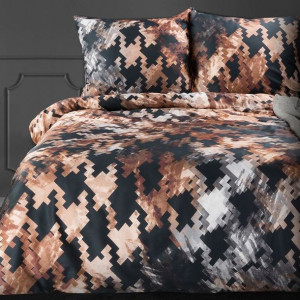 Komplet Pościeli Zoja 01 160x200 Cm, 2 Szt. 70x80 Cm Brązowy