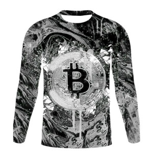 Bluza Męska Młodzieżowa Wkładana Przez Głowę Efekt 3d Bitcoin M