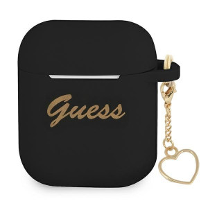Etui Guess GUA2LSCHSK Apple AirPods czarny/black Silicone Charm Heart Colle