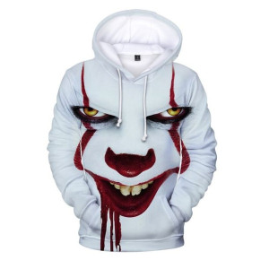 Bluza Męska Młodzieżowa Z Kapturem I Efektem 3d Joker Horror Klaun It S